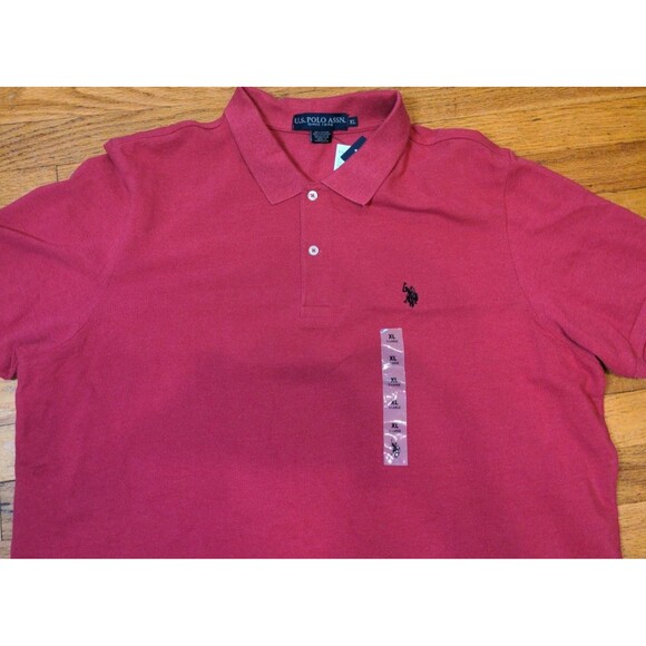 Brand New US Polo Assn Polo Men's Sz XL Short Sleeve Shirt Red Cotton Blend NWT - Picture 3 of 9